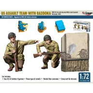   Mirage Hobby US ASSAULT TEAM WITH BAZOOKA, WW2 US GIs with Bazooka M1A1 rocket launcher Normandy, 1944 1:72 (720010)