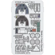   MPM Vampire F Mk.3 Coloured photo-etched par 1:72 (100-K72029)