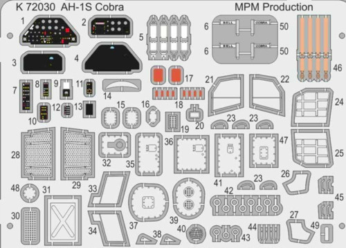 MPM AH-1S Cobra Coloured photo-etched parts 1:72 (100-K72030)