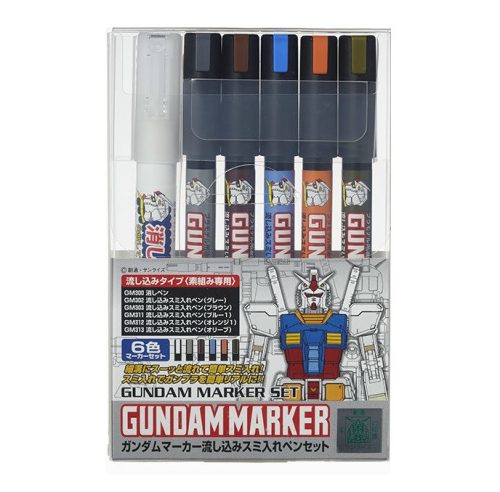 Gundam Marker Set Pouring Inking Pen 6 Color AMS-122