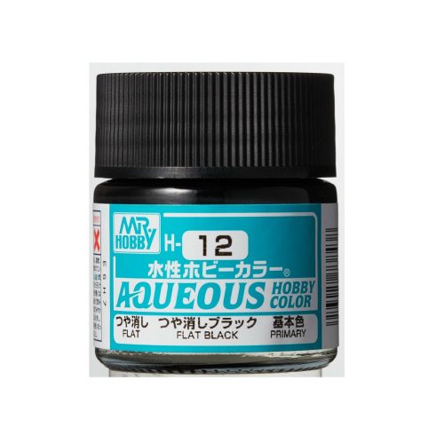 Aqueous Hobby Color Paint (10 ml) Flat Black H-012