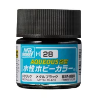 Aqueous Hobby Color Paint (10 ml) Metal Black H-028