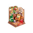 Robotime Christmas Fireplace 3D Puzzle - Karácsonyi kandalló miniház DS041