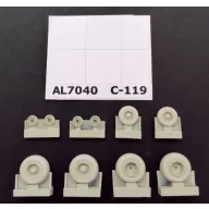 Plus Model C-119 Boxcar wheels late version 1:72 (AL7040)