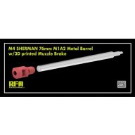   Rye Field Model M4 Sherman 76 mm M1A2 Metal Barrel w/3D Printed Muzzle Brake 1:35 (RFM2087)