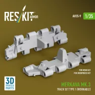   ResKit Models Merkava Mk.3 track set Type 1 (Workable) for Meng/HobbyBoss kit (3D Printed) 1:35 (AV35-0009)