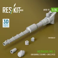   ResKit Models Merkava Mk.3 gun barrel (120 mm) + LWS (2 pcs) for Meng Kit (3D Printed) 1:35 (AV35-0015)