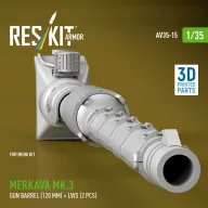   ResKit Models Merkava Mk.3 gun barrel (120 mm) + LWS (2 pcs) for Meng Kit (3D Printed) 1:35 (AV35-0015)