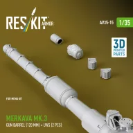   ResKit Models Merkava Mk.3 gun barrel (120 mm) + LWS (2 pcs) for Meng Kit (3D Printed) 1:35 (AV35-0015)