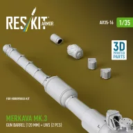   ResKit Models Merkava Mk.3 gun barrel (120 mm) + LWS (2 pcs) for HobbyBoss Kit (3D Printed) 1:35 (AV35-0016)