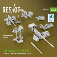   ResKit Models Merkava Mk.3 MG set, V1 (3 pcs) + machine gun mounts (3 pcs) for Meng/HobbyBoss kit (3D Printed) 1:35 (AV35-0017)
