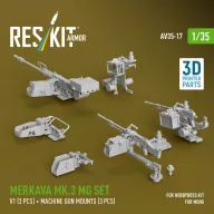   ResKit Models Merkava Mk.3 MG set, V1 (3 pcs) + machine gun mounts (3 pcs) for Meng/HobbyBoss kit (3D Printed) 1:35 (AV35-0017)