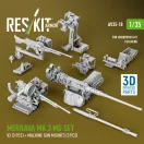 ResKit Models Merkava Mk.3 MG set, V2 (3 pcs) + machine gun mounts (3 pcs) for Meng/HobbyBoss kit (3D Printed) 1:35 (AV35-0018)