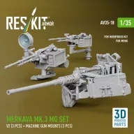   ResKit Models Merkava Mk.3 MG set, V2 (3 pcs) + machine gun mounts (3 pcs) for Meng/HobbyBoss kit (3D Printed) 1:35 (AV35-0018)