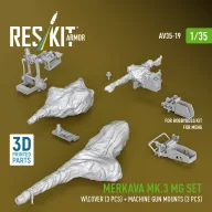   ResKit Models Merkava Mk.3 MG set wcover (3 pcs) + machine gun mounts (3 pcs) for Meng/HobbyBoss kit (3D Printed) 1:35 (AV35-0019)