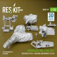   ResKit Models Merkava Mk.3 MG set wcover (3 pcs) + machine gun mounts (3 pcs) for Meng/HobbyBoss kit (3D Printed) 1:35 (AV35-0019)