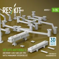   ResKit Models IDF AFV antenna's and mount+early and late type battle managment system big set (3D Printed) 1:35 (AVU35-0001)