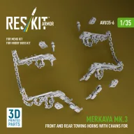   ResKit Models Merkava Mk.3 front and rear towing horns with chains for Meng/Hobby Boss kit (3D Printed) 1:35 (AVU35-0006)