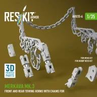   ResKit Models Merkava Mk.3 front and rear towing horns with chains for Meng/Hobby Boss kit (3D Printed) 1:35 (AVU35-0006)