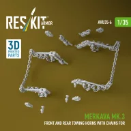   ResKit Models Merkava Mk.3 front and rear towing horns with chains for Meng/Hobby Boss kit (3D Printed) 1:35 (AVU35-0006)