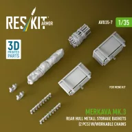   ResKit Models Merkava Mk.3 rear hull metall storage baskets (2 pcs) w/workable chains for Meng kit (3D Printed) 1:35 (AVU35-0007)