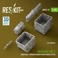   ResKit Models Merkava Mk.3 rear hull storage baskets w/o cover (2 pcs) for HobbyBoss kit (3D Printed) 1:35 (AVU35-0010)