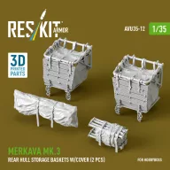   ResKit Models Merkava Mk.3 rear hull storage baskets w/cover (2 pcs) for HobbyBoss kit (3D Printed) 1:35 (AVU35-0012)