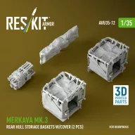   ResKit Models Merkava Mk.3 rear hull storage baskets w/cover (2 pcs) for HobbyBoss kit (3D Printed) 1:35 (AVU35-0012)