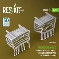   ResKit Models Merkava Mk.3 damaged rear hull metall storage baskets (2 pcs) w/workable chains for Meng kit (3D Printed) 1:35 (AVU35-0013)