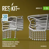   ResKit Models Merkava Mk.3 damaged rear hull metall storage baskets (2 pcs) w/workable chains for Meng kit (3D Printed) 1:35 (AVU35-0013)
