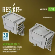   ResKit Models Merkava Mk.3 damaged rear hull metall storage baskets (2 pcs) w/workable chains for HobbyBoss kit (3D Printed) 1:35 (AVU35-0014)