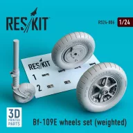 ResKit Models Bf-109E wheels set (weighted) 1:24 (RS24-0006)