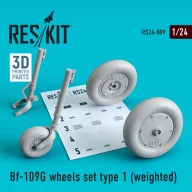   ResKit Models Bf-109G wheels set type 1 (weighted) 1:24 (RS24-0009)