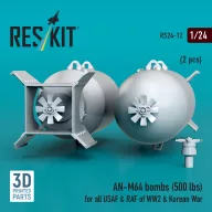   ResKit Models AN-M64 bombs (500 lbs) for all USAF & RAF of WW2 & Korean War (2 pcs) (3D Printed) 1:24 (RS24-0012)