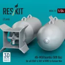 ResKit Models AN-M58 bombs (500 lbs) for all USAF & RAF of WW2 & Korean War (2 pcs) (3D Printed) 1:24 (RS24-0013)