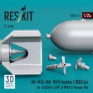 ResKit Models AN-M65 (AN-M59) bombs (1000 lbs) for all USAF & RAF of WW2 & Korean War (2 pcs) (3D Printed) 1:24 (RS24-0014)