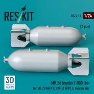   ResKit Models MK.36 bombs (1000 lbs) for all US NAVY & RAF of WW2 & Korean War (2 pcs) (3D Printed) 1:24 (RS24-0015)
