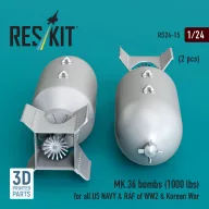   ResKit Models MK.36 bombs (1000 lbs) for all US NAVY & RAF of WW2 & Korean War (2 pcs) (3D Printed) 1:24 (RS24-0015)
