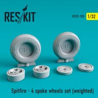  ResKit Models Spitfire (4 spoke) wheels set (weighted) 1:32 (RS32-0103)