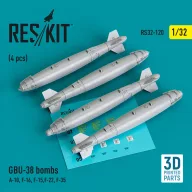   ResKit Models GBU-38 bombs (4 pcs) (A-10, F-16, F-15,F-22, F-35) (3D Printed) 1:32 (RS32-0120)