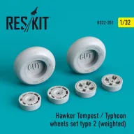   ResKit Models Hawker Tempest/Typhoon wheels set type 2 (weighted) 1:32 (RS32-0351)