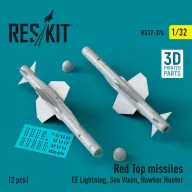   ResKit Models Red Top missiles (2 pcs) (EE Lightning, Sea Vixen, Hawker Hunter) (3D Printed) 1:32 (RS32-0374)
