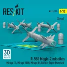 ResKit Models R.550 Magic-2 missiles (4 pcs) (Mirage F.1, Mirage 2000, Mirage III, Rafale, Super Etendard, MiG-21, Jaguar) (3D Printed) 1:32 (RS32-0375)