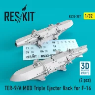   ResKit Models TER-9/A MOD Triple Ejector Rack for F-16 (2 pcs) (3D Printed) 1:32 (RS32-0387)