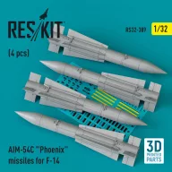   ResKit Models AIM-54C Phoenix missiles for F-14 (4pcs) (3D Printed) 1:32 (RS32-0389)