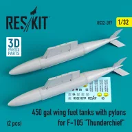   ResKit Models 450 gal wing fuel tanks with pylons for F-105 Thunderchief (2 pcs) 1:32 (RS32-0397)