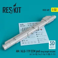   ResKit Models AN / ALQ-119 ECM pod (long length version) (A-7, A-10, F-4, F-16, F-105, F-111) (3D Printed) 1:32 (RS32-0409)