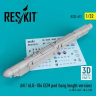   ResKit Models AN / ALQ-184 ECM pod (long length version) (A-10,F-4G,F-16,C-130) (3D Printed) 1:32 (RS32-0412)