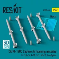  ResKit Models CATM-120C Captive air training missiles (4 pcs) (F-15, F-16, F-18,F-22, JAS-39, Eurofighter) (3D Printed) 1:32 (RS32-0414)
