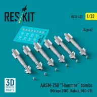   ResKit Models AASM-250 Hammer bombs (6 pcs) (Mirage 2000, Rafale, MiG-29) (3D Printed) 1:32 (RS32-0422)